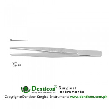 Standard Pattern Dissecting Forceps 1 x 2 Teeth Stainless Steel, 18 cm - 7"